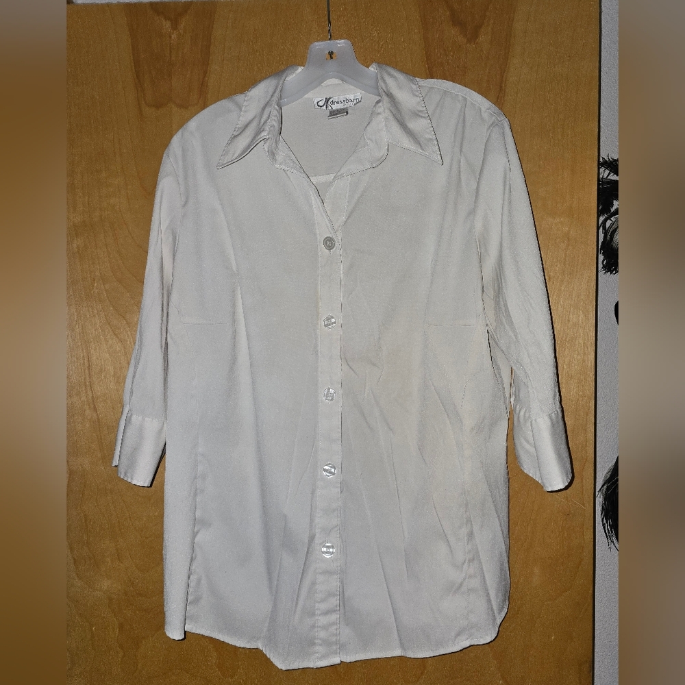 dressbarn White Casual Button Down Shirt